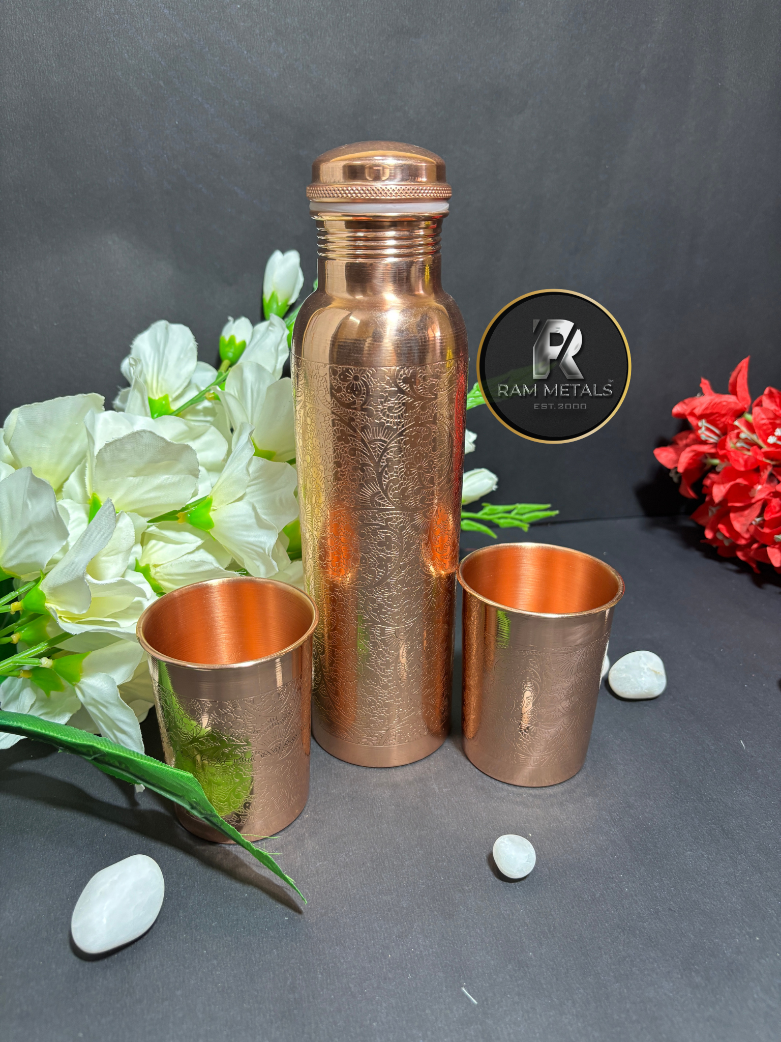 Peacock Copper Bottle Gift Set Manufacturer Supplier Wholesaler Exporter India